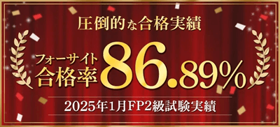 フォーサイトFP2級の合格率(2025年1月度)