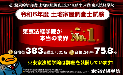 東京法経学院、土地家屋調査士講座の合格実績